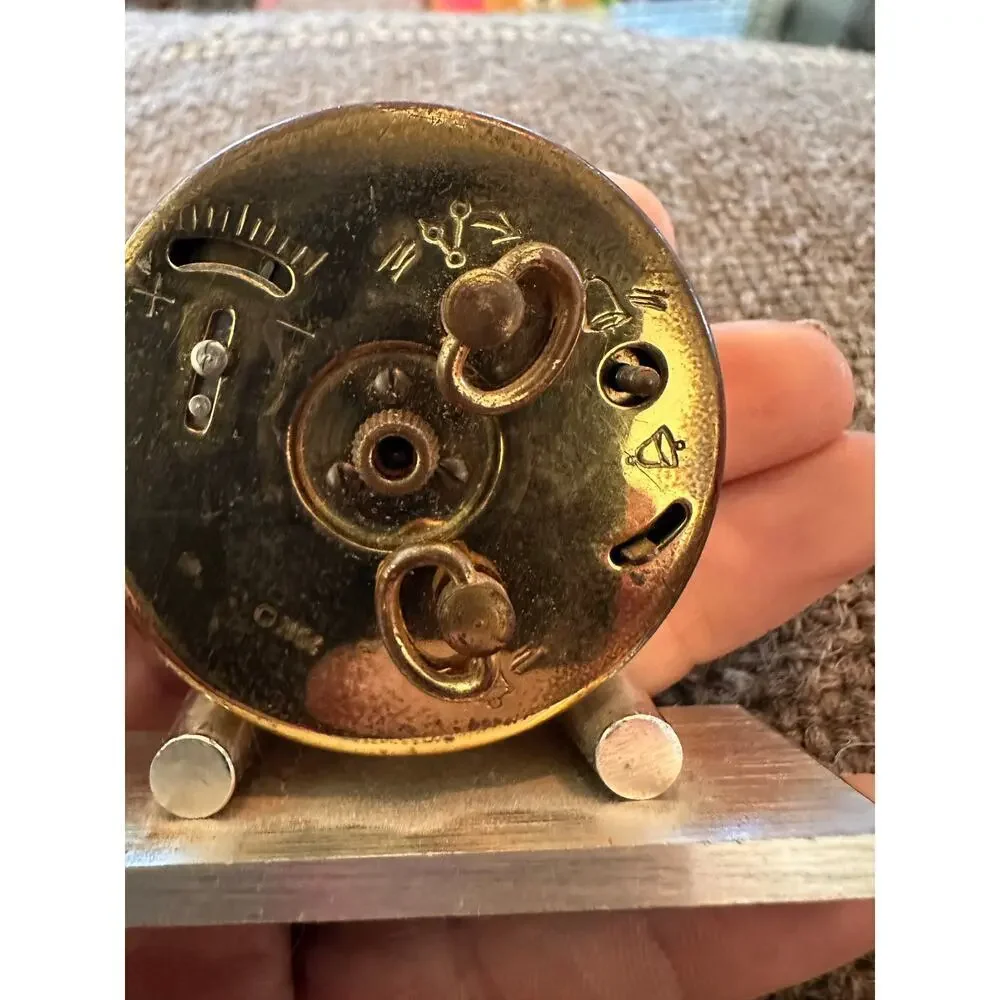 1954 Sheffield Flower Design West Germany Small Travel Alarm Clock